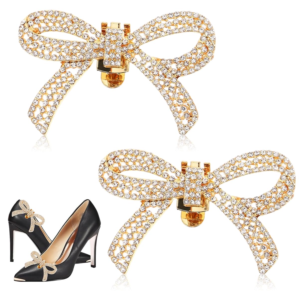 MAYCREATE 2Pcs Shoe Charms Luxurious Rhinestone Bow Shoe Charms Alloy Bow Shoe Charms Detachable Clip On Bow Charms For High Heels,Silver MAYCREATE 2Pcs Shoe Charms Luxurious Rhinestone Bow Shoe Charms Alloy Bow Shoe Charms Detachable Clip On Bow Charms For High Heels,Silver